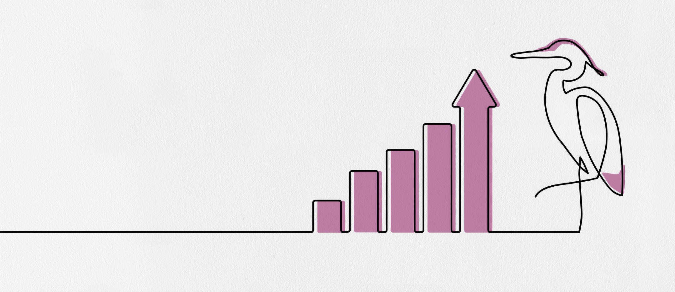 Heron with bar charts